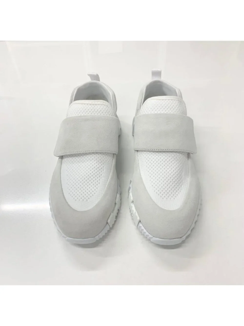 Hermes Suede Fabric Velcro Sneakers White - Picture 2 of 10